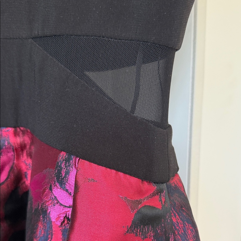 Xscape Black and Pink Floral Mini Dress - Picture 4 of 4